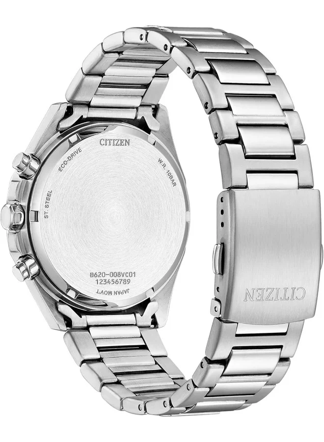 CITIZEN Men's Chronograph Eco-Drive Watch with Stainless Steel Strap CA4590-81L, Silver, Bracelet