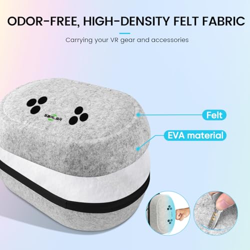 SARLAR حقيبة حمل سارلار لـ Meta Quest 3S/Quest 3/Quest 2، ملحقات مع سماعة VR، حزام أصلي، وحدات تحكم، حقيبة حماية صلبة محمولة مع مواد خالية من الروائح للسفر والتخزين المنزلي - Image 5