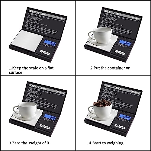 UNIWEIGH Digital Gram Scale,200g 0.01g/01oz Weight Scale Gram and Ounce,Electronic Smart Mini Pocket Scale with 100g Calibration Weight,for Grain,Gold,Jewelry,Power,LCD Display,Tare,Auto Off (UA200H) - Image 5