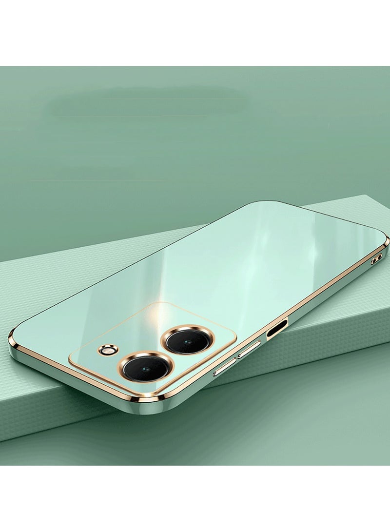 Color Fans For Vivo Y27 5G 5G Case Glossy Electroplating TPU Protective Cover Gold-Green - Image 3