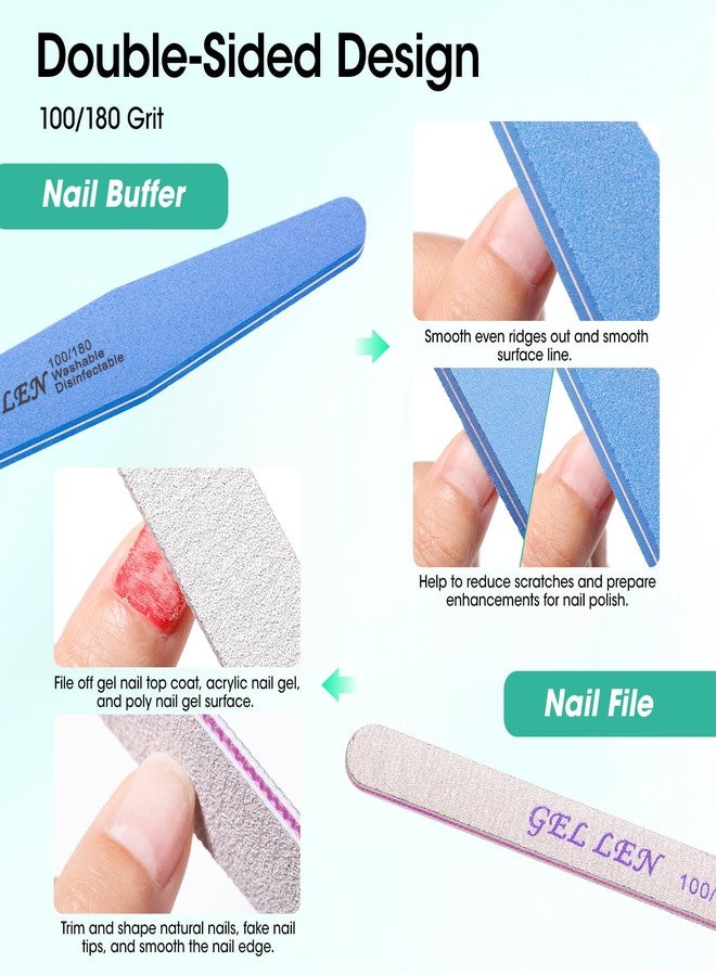 GELLEN Nail Cleanser Pads 50PCS with 10PCS Manicure Tools Kit: Ceramic Cuticle Pusher Pen, Remover and Cuticle Oil Nail Prep Care Kit, Nail File 100/180, Polishing Buffer, Nail Clipper & Brush - Image 4