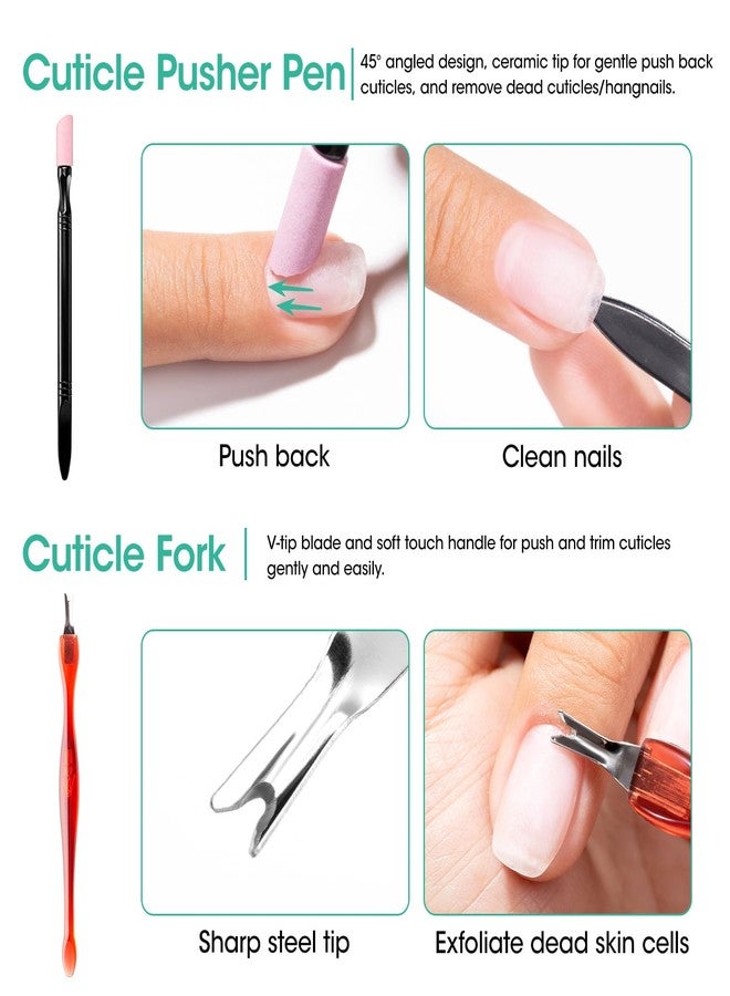 GELLEN Nail Cleanser Pads 50PCS with 10PCS Manicure Tools Kit: Ceramic Cuticle Pusher Pen, Remover and Cuticle Oil Nail Prep Care Kit, Nail File 100/180, Polishing Buffer, Nail Clipper & Brush - Image 5