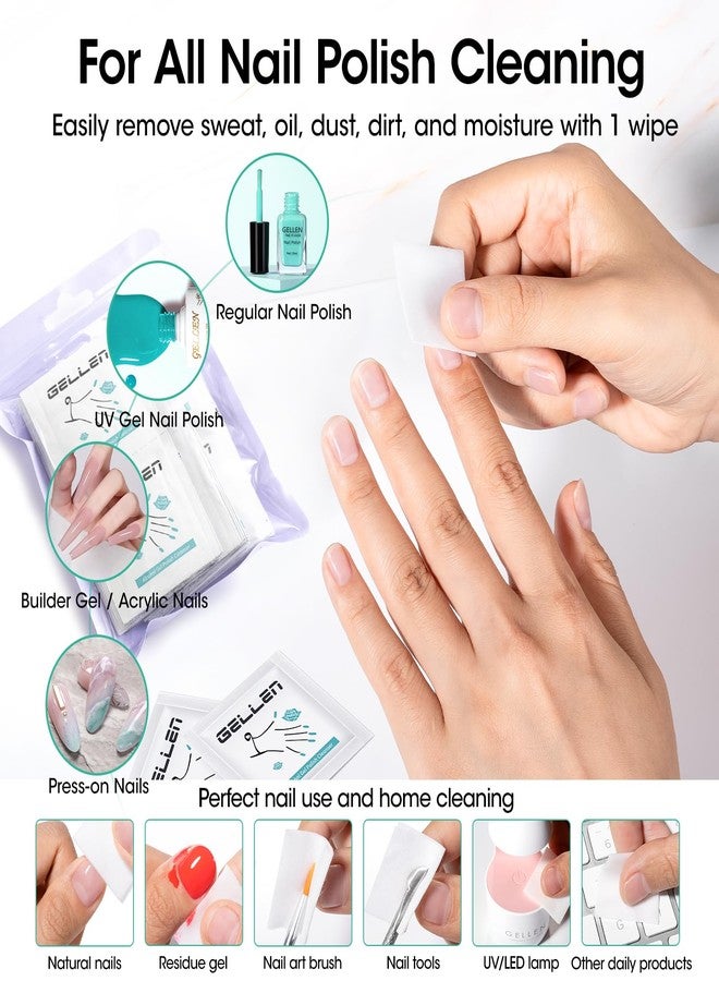 GELLEN Nail Cleanser Pads 50PCS with 10PCS Manicure Tools Kit: Ceramic Cuticle Pusher Pen, Remover and Cuticle Oil Nail Prep Care Kit, Nail File 100/180, Polishing Buffer, Nail Clipper & Brush - Image 3