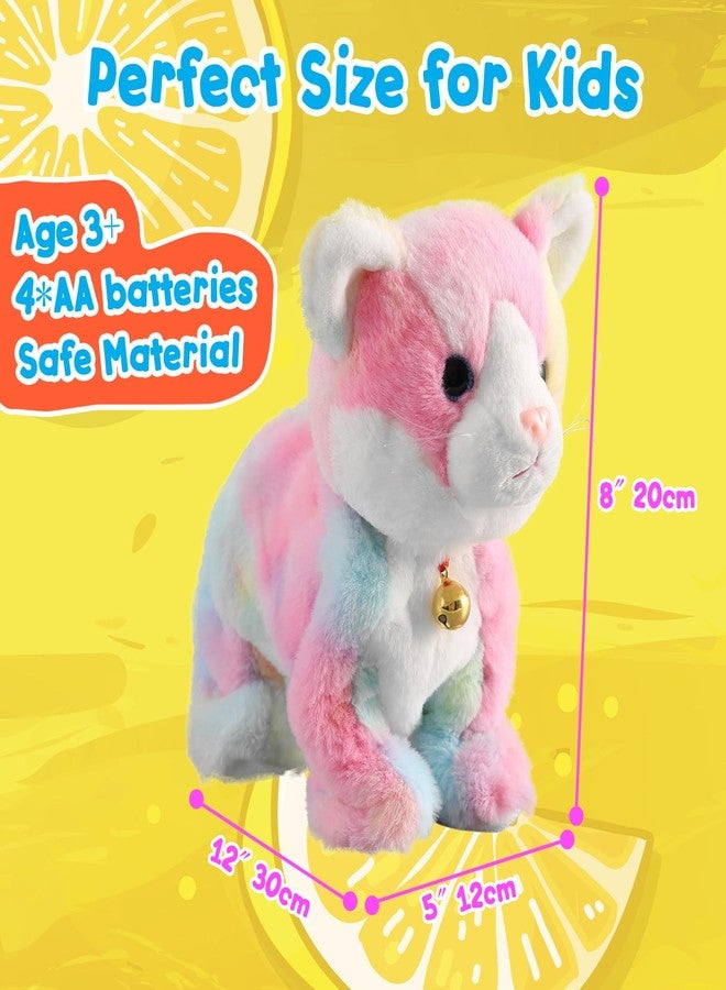 HCdoujoy Colorful Plush Robot Cat Stuffed Animal Interactive Cat Robot Toy, Robotic Cat Barking Meow Kitten Touch Control, Animated Kitty Cat Pet, Robot Kitty Toy for Baby Birthday H:12" - Image 4