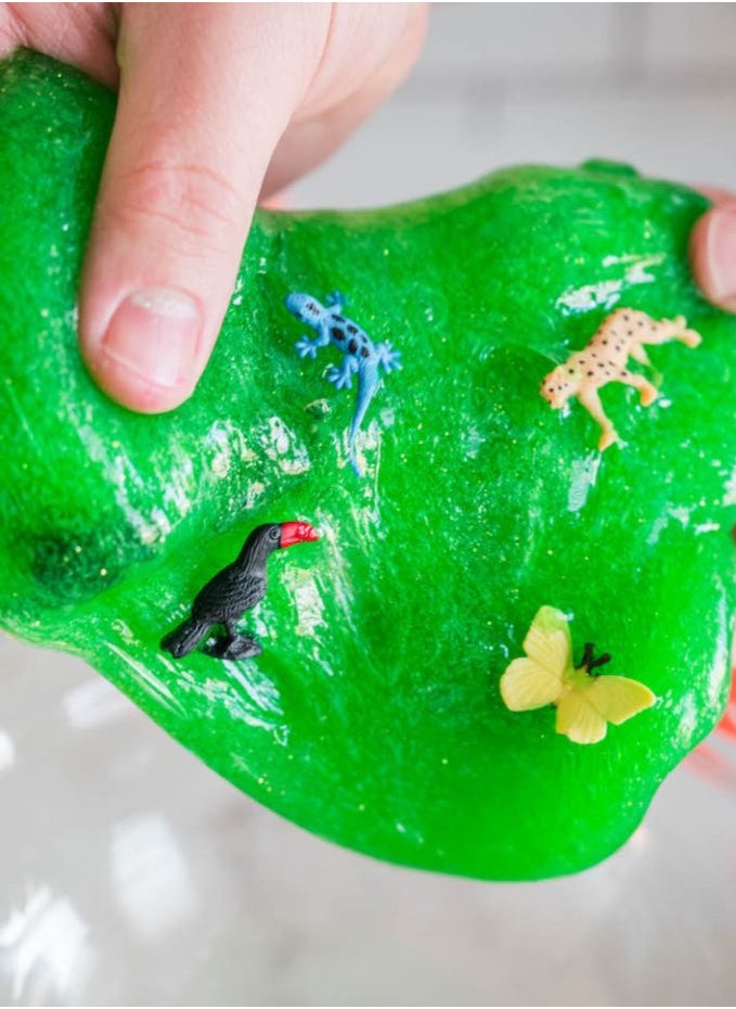 Soft Glittery Slime With 1 Random Animal Figure High Quality Non Toxic Toys For Kids - Assorted Color Slime