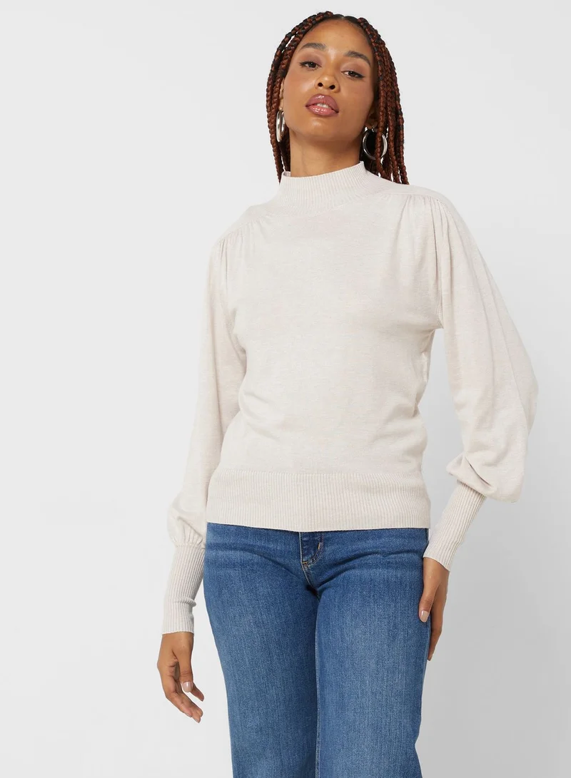 ONLY Balloon Sleeve High Neck Sweater