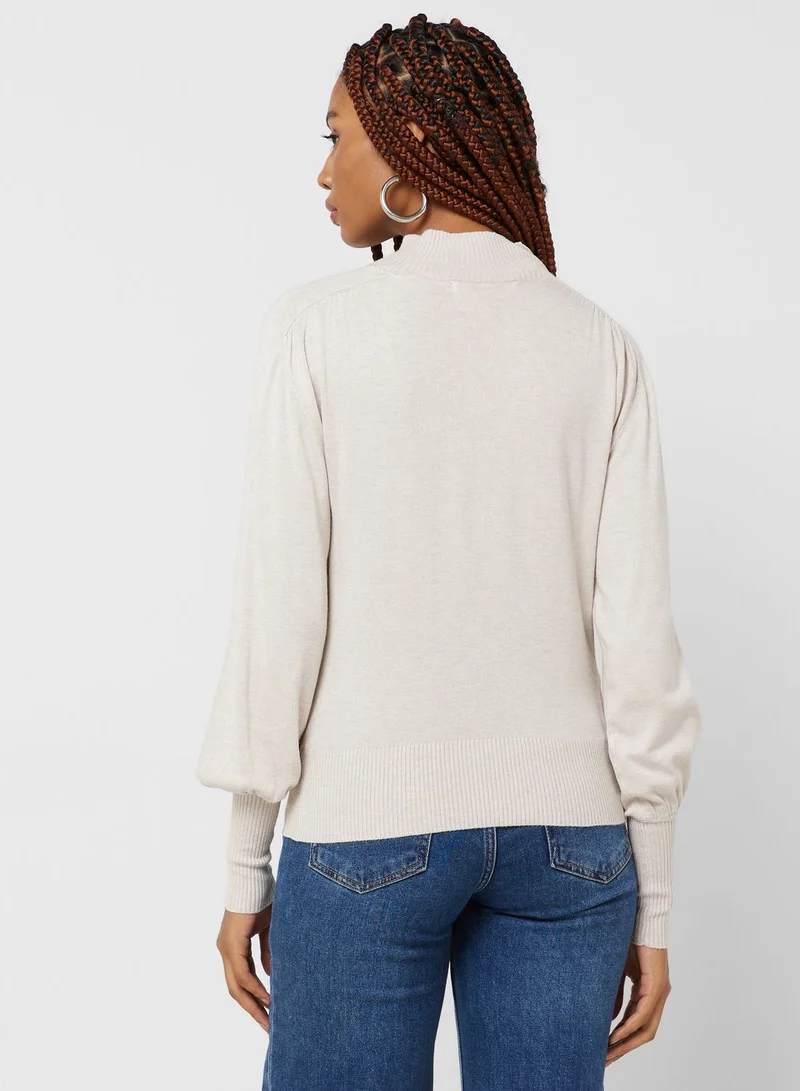 ONLY Balloon Sleeve High Neck Sweater