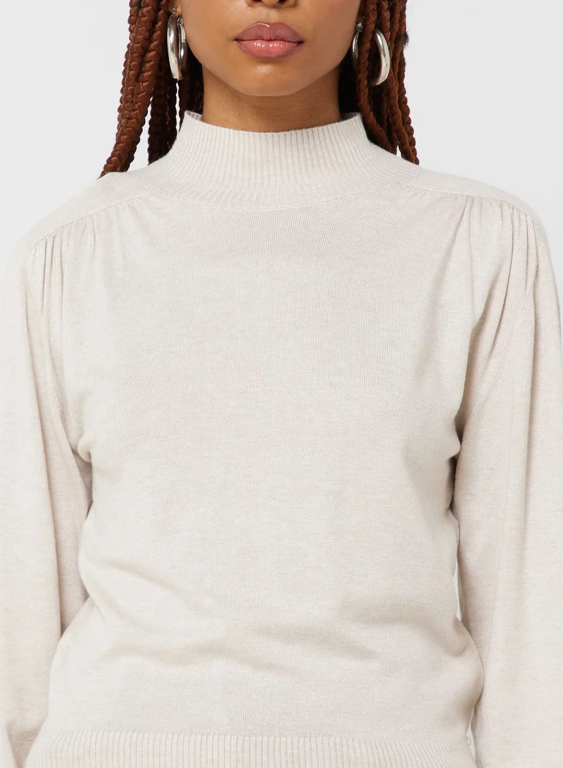 ONLY Balloon Sleeve High Neck Sweater