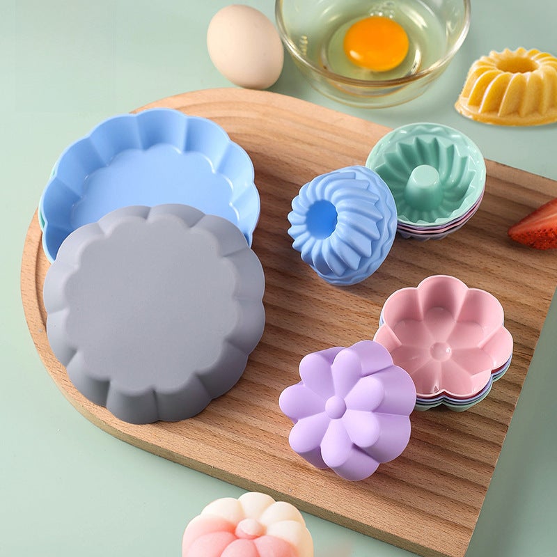 Silicone Cake Cups High-Heat Resistant Muffin Baking Molds Purple 