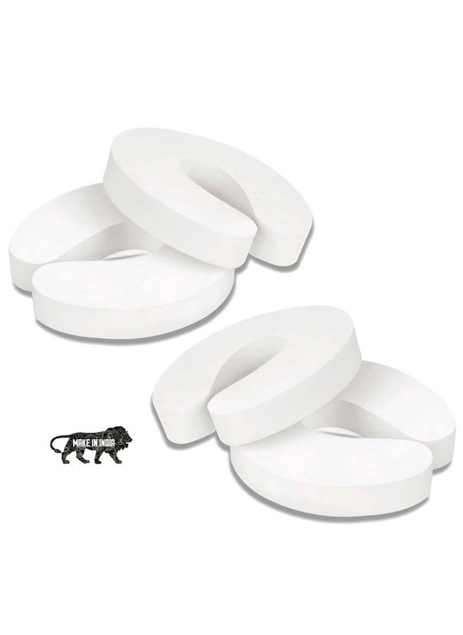 KidDough - Baby Proofing Finger Pinch Door Guard For Kids Safety - Pack Of 4 White C-Shape Door Stopper Guard, For Accidental Door Lock & Slamming Door Protection For Child, Babies & Pet Safety - Image 1