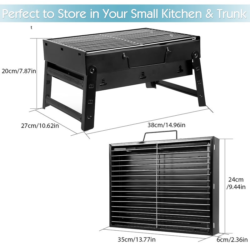 Uten Charcoal Grill, BBQ Grill Folding Portable Lightweight smoker Grill - Image 3