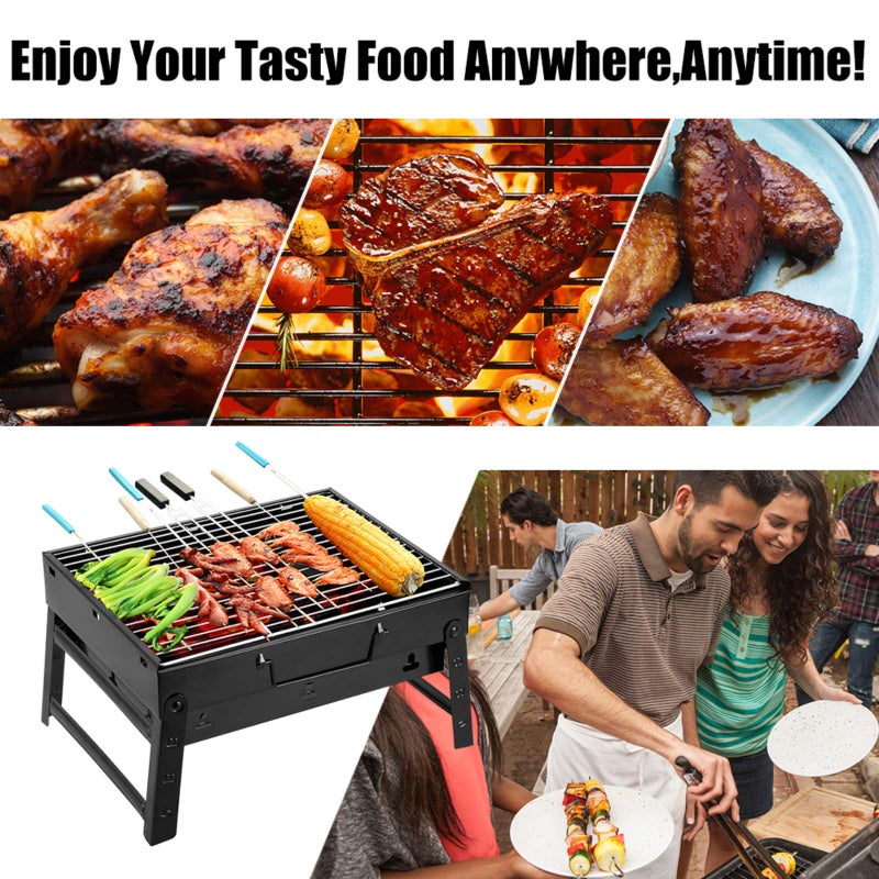 Uten Charcoal Grill, BBQ Grill Folding Portable Lightweight smoker Grill - Image 4