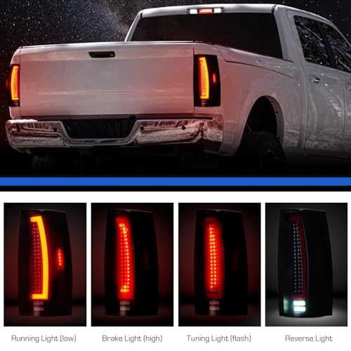 Gubebaili LED Tail Lights Fit for Chevy Tahoe Suburban/Fit for GMC Yukon 2007-2014, Rear Brake Lamp Taillight Assembly, Black Housing Smoke Lens - Image 2