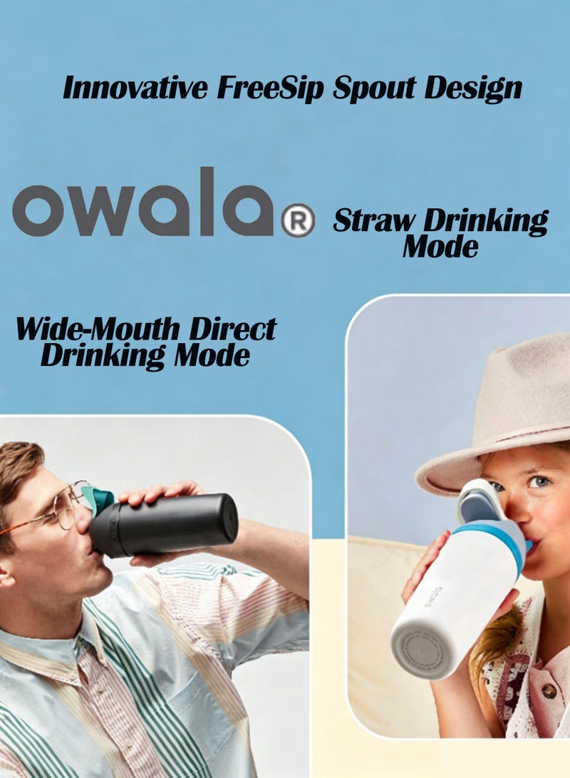 Owala FreeSip Double Insulated Stainless Steel Sports Water Bottle With Straw BPA-Free 1-Pack 32oz - Image 3