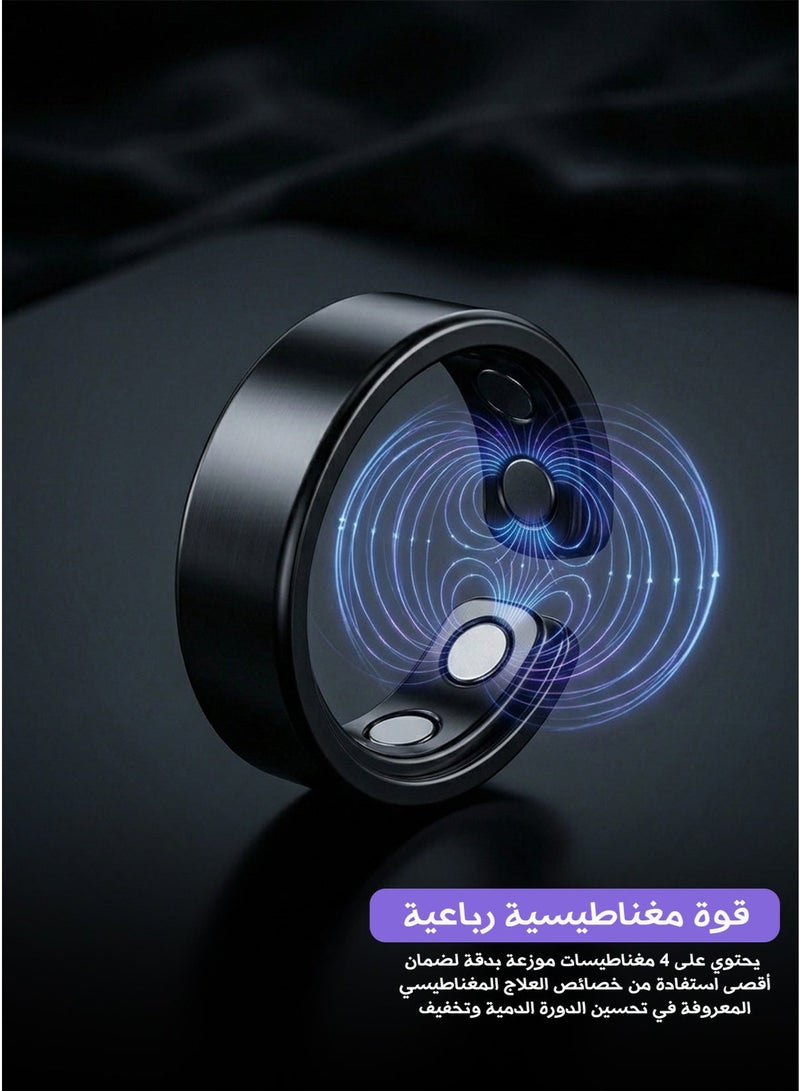 خاتم مغناطيسي قابل للتعديل بتصميم مزدوج أنيق مع أربع مغناطيسات وتشطيب معدني فاخر - Image 4