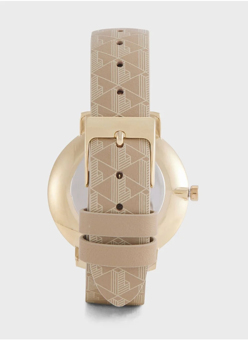 LACOSTE Leather Strap Analog Watch