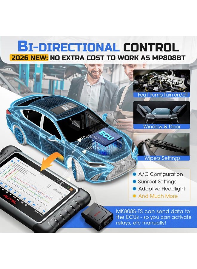 Autel Maxicom Mk808Ts Tpms Scanner With Complete And Sensor Programming, Diagnosis For All Systems Combination Of Service Functions , Same As Mk808/Mx808/Mk808Bt+Ts608（Upgraded Ts601 Orts508) - Image 4