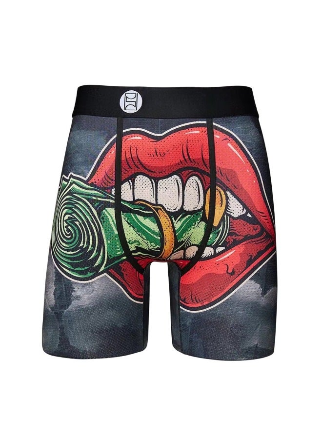 Fashion Brand Psd Ice Silk Polyester Short Pants Beach Pants Printed Animation Comfortable Sports Running Boxer Briefs For Men
