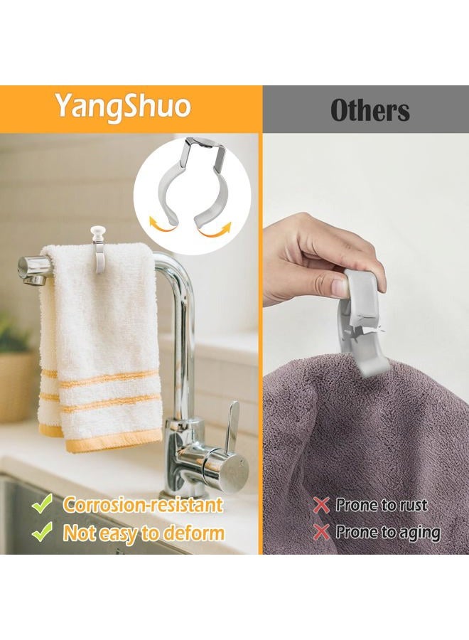 YANGSHUO Towel Clips Holder Kitchen:2 Pack Metal Towel Clips - Rust & Heat Resistant Towel Holder for Oven Handle, Dishwasher, Bathroom, Gift for Women Mom - Image 5