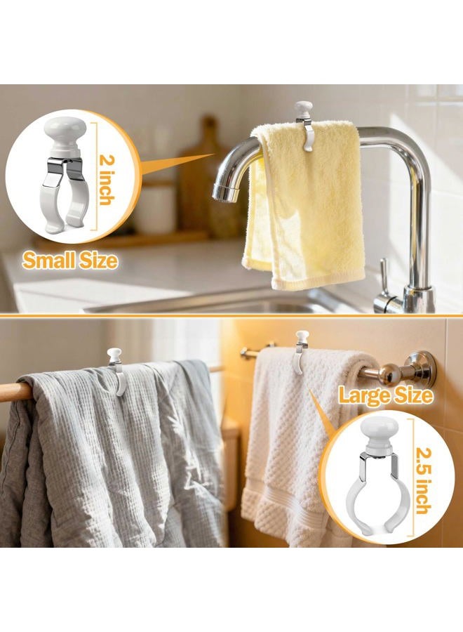 YANGSHUO Towel Clips Holder Kitchen:2 Pack Metal Towel Clips - Rust & Heat Resistant Towel Holder for Oven Handle, Dishwasher, Bathroom, Gift for Women Mom - Image 2