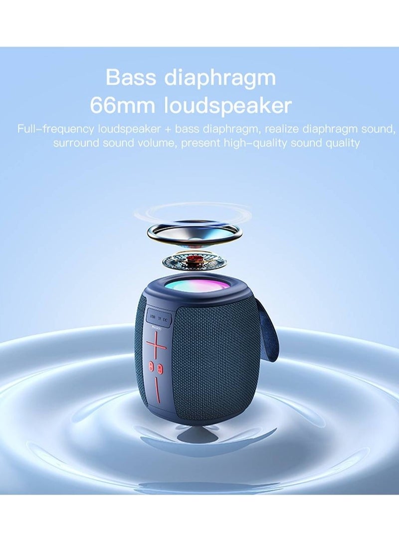 Yesido YSW14 Wireless Bluetooth Speaker – Deep Bass 66mm Driver, RGB Ambient Light, USB & SD Card Support, Dual Playback Modes, 1200mAh Rechargeable Battery – Portable Stereo Sound System for Home, Travel, Parties & Outdoor Use – Blue - Image 3