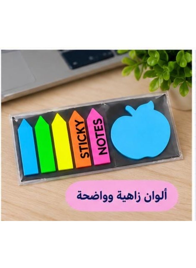 طقم فواصل وملاحظات لاصقة ملونة – 4 قطع بألوان زاهية لتنظيم الكتب والكراسات والمذاكرة - Image 5