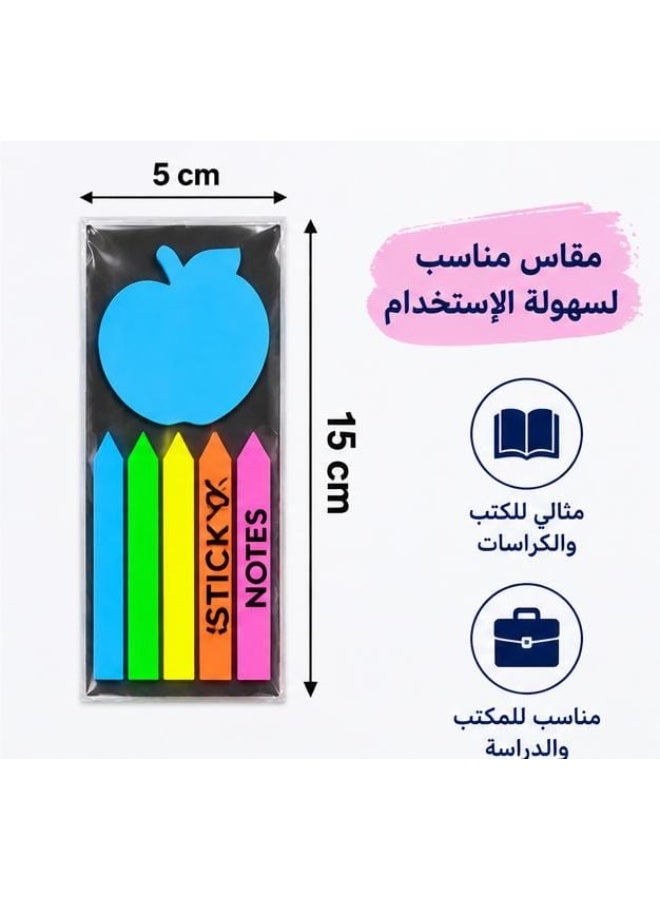 طقم فواصل وملاحظات لاصقة ملونة – 4 قطع بألوان زاهية لتنظيم الكتب والكراسات والمذاكرة - Image 3