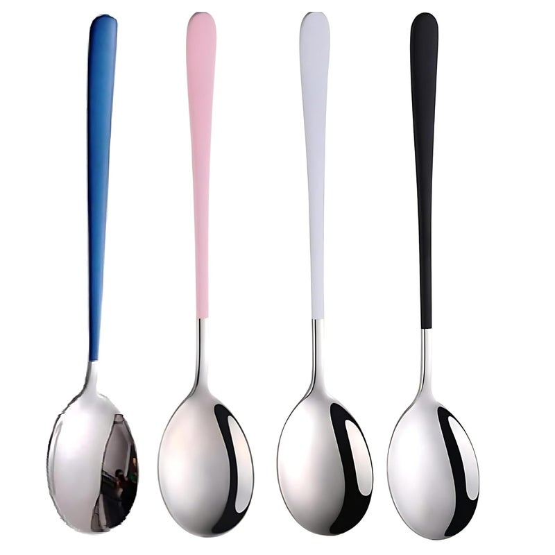 NAIDEV Stainless Steel Long Handle Spoon Korean Spoon Set for Home Kitchen or Restaurant Kitchen Utensil Eating Tableware Cutlery silverware Dishwasher Safe Tea spoon Use for HomeRestaurantset of 6 - Image 1