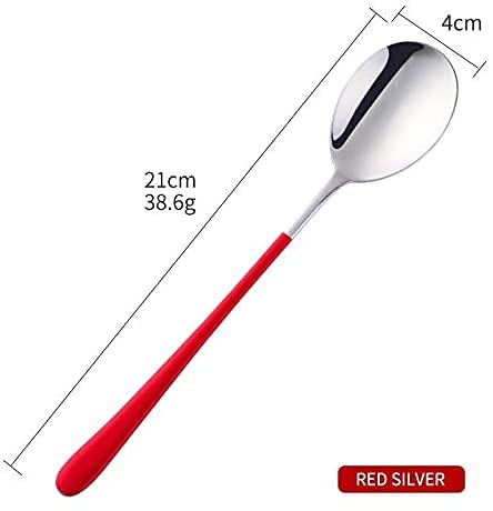 NAIDEV Stainless Steel Long Handle Spoon Korean Spoon Set for Home Kitchen or Restaurant Kitchen Utensil Eating Tableware Cutlery silverware Dishwasher Safe Tea spoon Use for HomeRestaurantset of 6 - Image 2