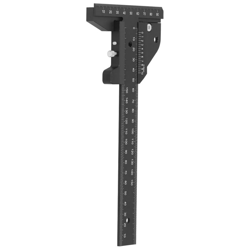 Woodworking Scribing Ruler Aluminum Alloy TType Scriber Carpentry Measuring Marking Gauge Tool - Image 5