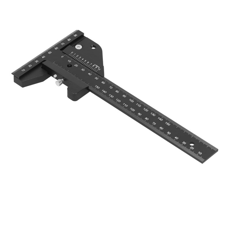 Woodworking Scribing Ruler Aluminum Alloy TType Scriber Carpentry Measuring Marking Gauge Tool - Image 4