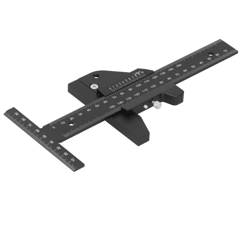 Woodworking Scribing Ruler Aluminum Alloy TType Scriber Carpentry Measuring Marking Gauge Tool - Image 2