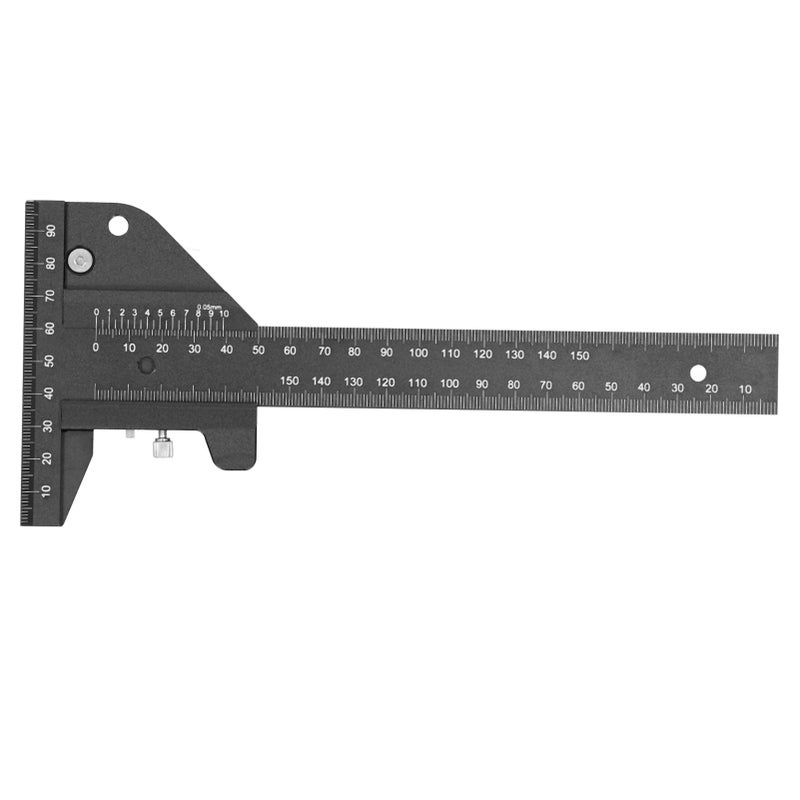 Woodworking Scribing Ruler Aluminum Alloy TType Scriber Carpentry Measuring Marking Gauge Tool - Image 1