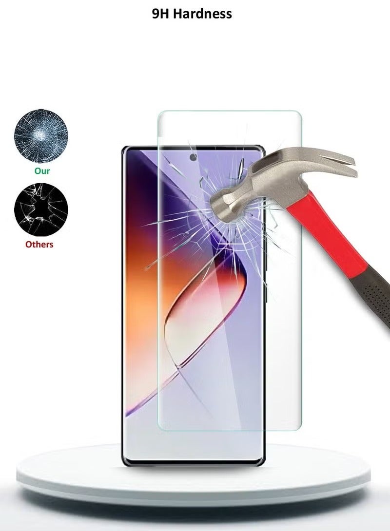 TIGER Premium Full Glue UV Tempered Glass Screen Protector for Infinix Note 40 Pro 5G 2024 – Curved Edge Full Cover Glass with 9H Hardness – Clear Bubble-Free, High Touch Sensitivity, Scratch-Resistant, Smudge-Proof Display Shield for Full-Screen Protection - Image 3