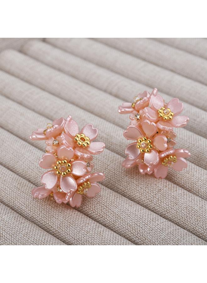 Korean New Style All-match Fresh Sweet Elegant Flower Earrings Women's Internet Celebrity High-end Super Fairy Flower Earrings