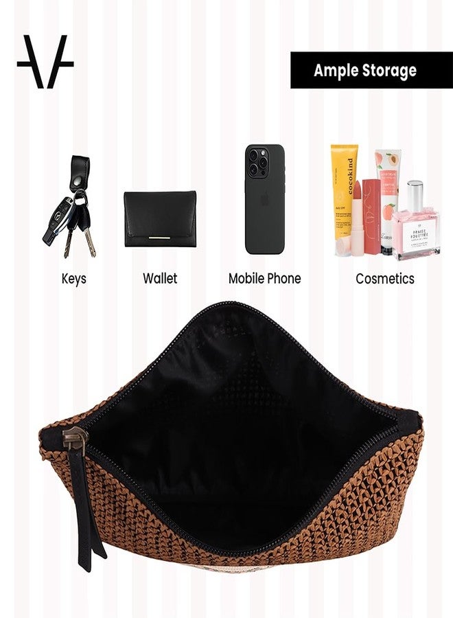 Avake Rustic Brown Makeup Pouch | Cosmetic, Jewellery, Toiletry, Makeup Organizer | Durable, Stylish, Portable & Versatile Storage Bag for Men & Women - Image 4