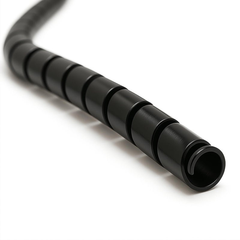 Electriduct 3/4 Inch Heavy Duty Spiral Wrap HDPE Flexible Plastic Cable Sleeve Hose Protector 25 Feet - Black - Image 1