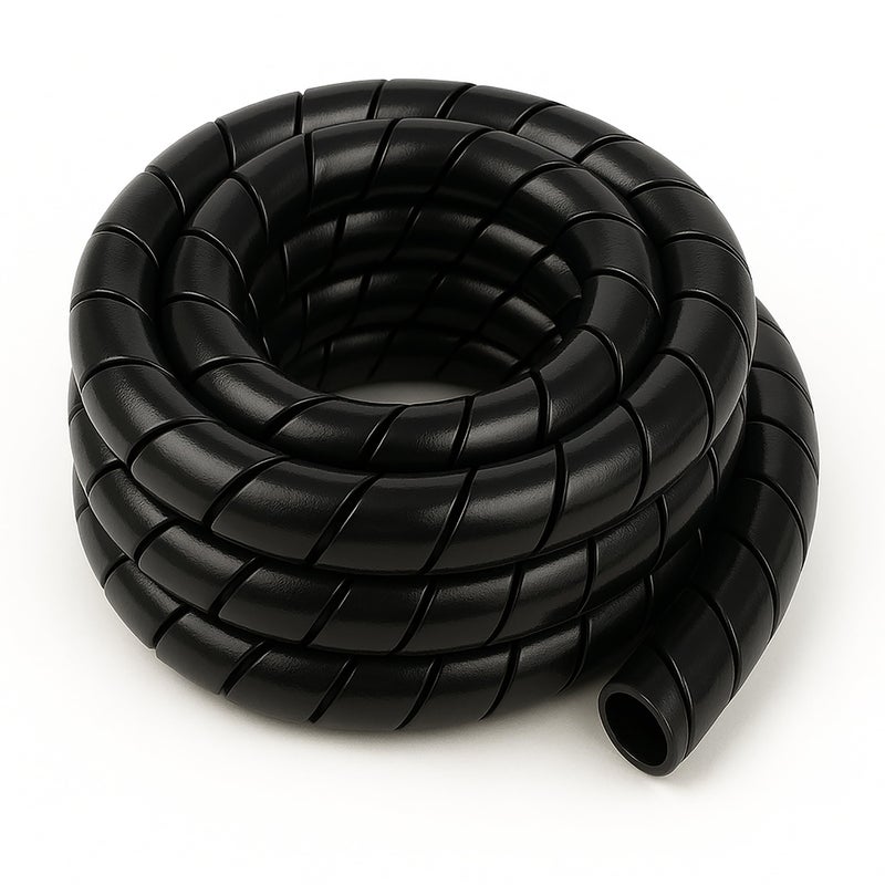 Electriduct 3/4 Inch Heavy Duty Spiral Wrap HDPE Flexible Plastic Cable Sleeve Hose Protector 25 Feet - Black - Image 2