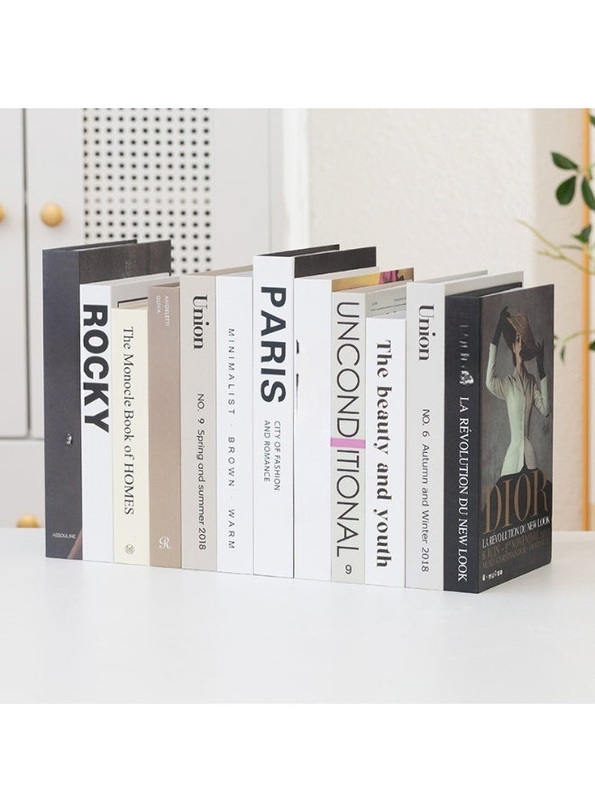 شو وو 12 قطعة من كتب الديكور للمنزل، كتب وهمية عصرية، كتب وهمية للديكور، كتب ديكور للمنزل، ديكور غرفة المعيشة الجمالي، مدخل طاولة القهوة، رف الكتب (تحتاج إلى طيها بنفسك) - Image 1