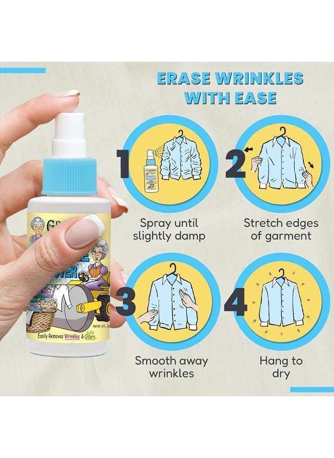 Grandma's Secret - Wrinkle Remover Spray - Easily Removes Wrinkles & Odors - Wrinkle Release, Fabric Refresher Spray, Chlorine, Bleach and Toxin-Free - 16 oz and 3 oz Travel Size Combo - Image 1