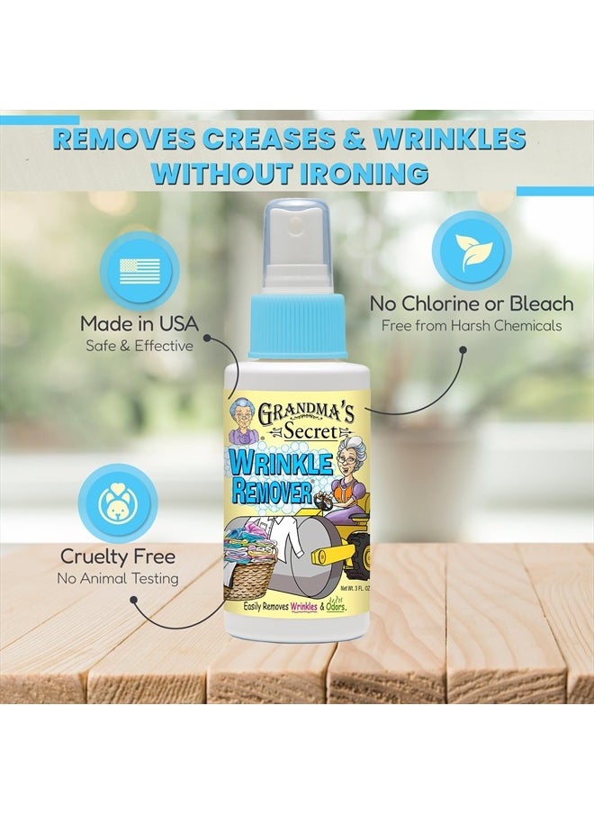 Grandma's Secret - Wrinkle Remover Spray - Easily Removes Wrinkles & Odors - Wrinkle Release, Fabric Refresher Spray, Chlorine, Bleach and Toxin-Free - 16 oz and 3 oz Travel Size Combo - Image 1