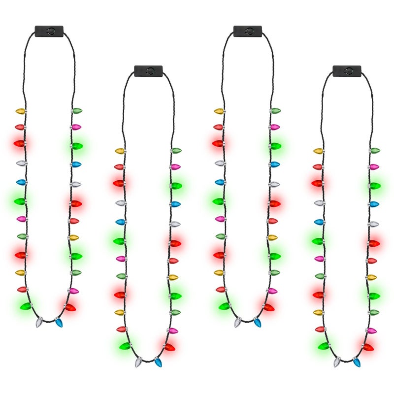 EOBOH 48PCS Christmas Necklaces Accessories Glow Xmas Necklaces Party Favors Christmas Lights Necklace 3 Modes Colorful Necklace Xmas Ugly Xmas New Year Party Supplies Bulk - Image 3
