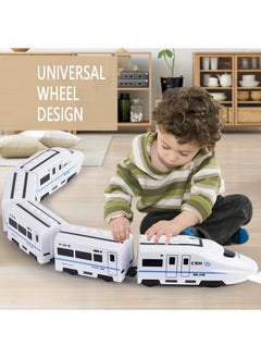 Generic Electric Train Toys with Light and Music, High Speed Electric Model Train Set, Children's Electric Train Track Toy Car Universal Driving, Automatically Avoiding and Turning Inertia Train Model  - Image 2