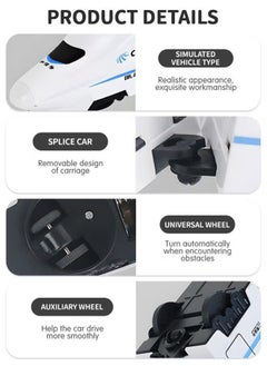 Generic Electric Train Toys with Light and Music, High Speed Electric Model Train Set, Children's Electric Train Track Toy Car Universal Driving, Automatically Avoiding and Turning Inertia Train Model  - Image 5