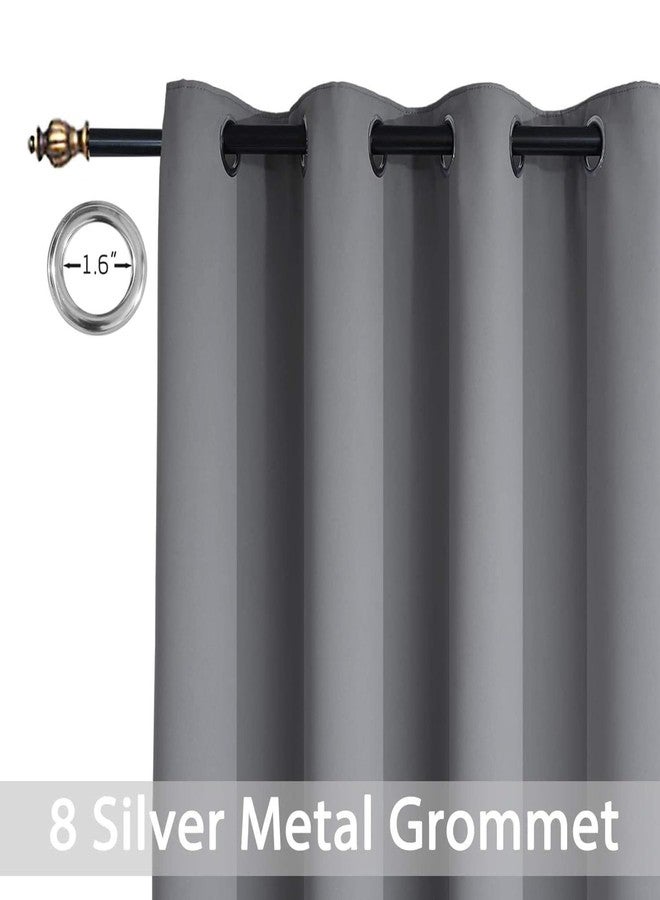 Yakamok Blackout Curtains Room Darkening Thermal Insulated Window Panels,Solid Grommet Top Drapes for Bedroom/Living Room(52Wx90L, Grey, 2 Panels) - Image 3