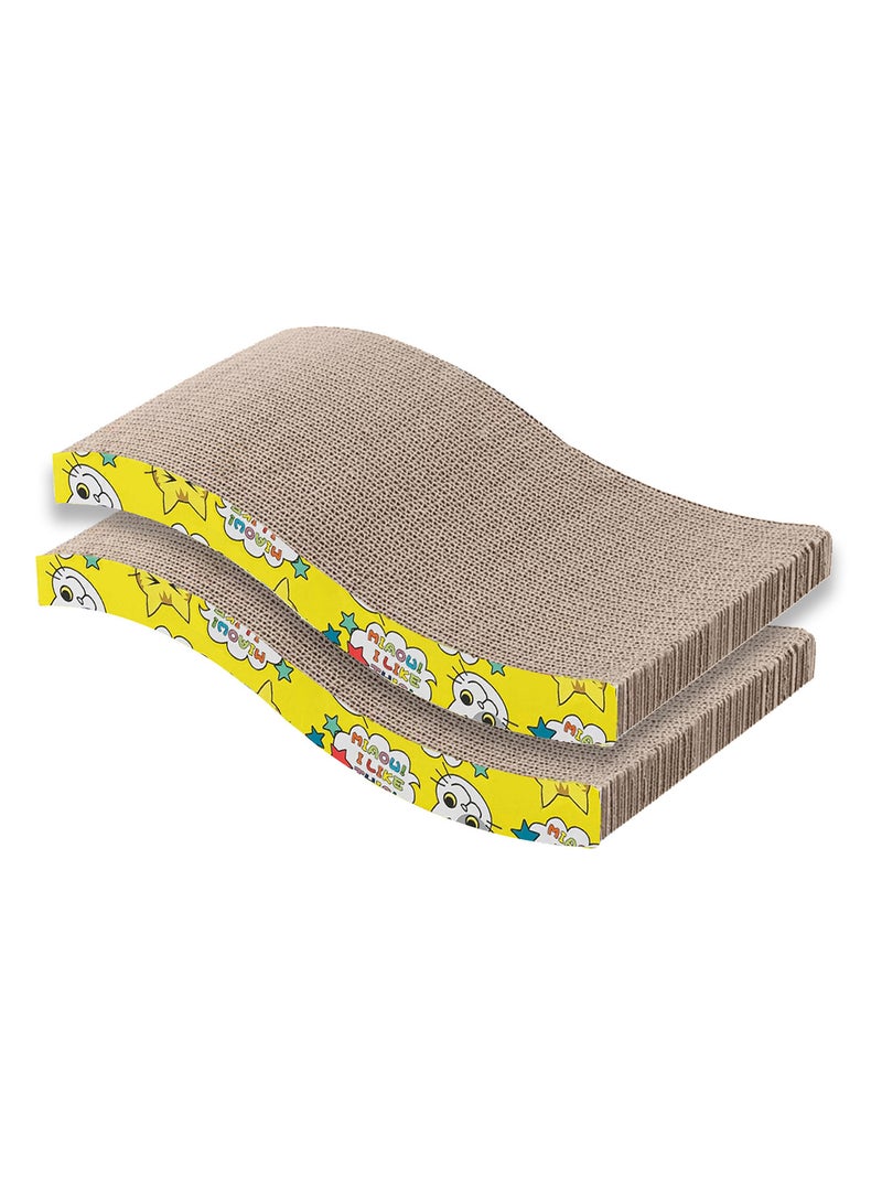 CATANES 2 Pack Cat Scratcher Cardboard Cat Scratch Pad with Premium Scratch Textures Design Durable Cat Scratching Pad Reversible - Image 2