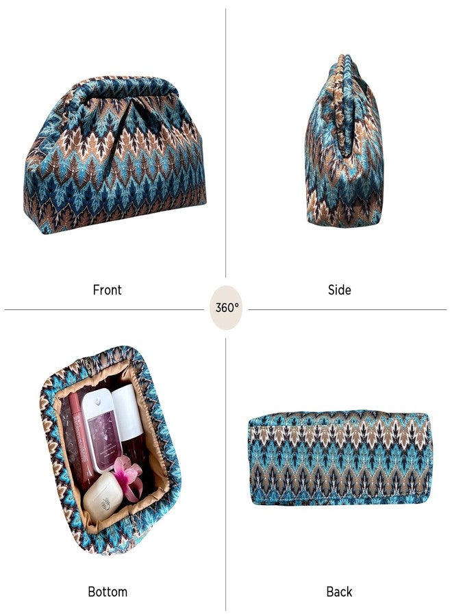 ENBEI Bohemian Blue Handmade Woven Clutch Purse handbag for women, Bridesmaid Gift, Birthday Gift Evening Bag for Wedding, Party, Formal Events - Image 4