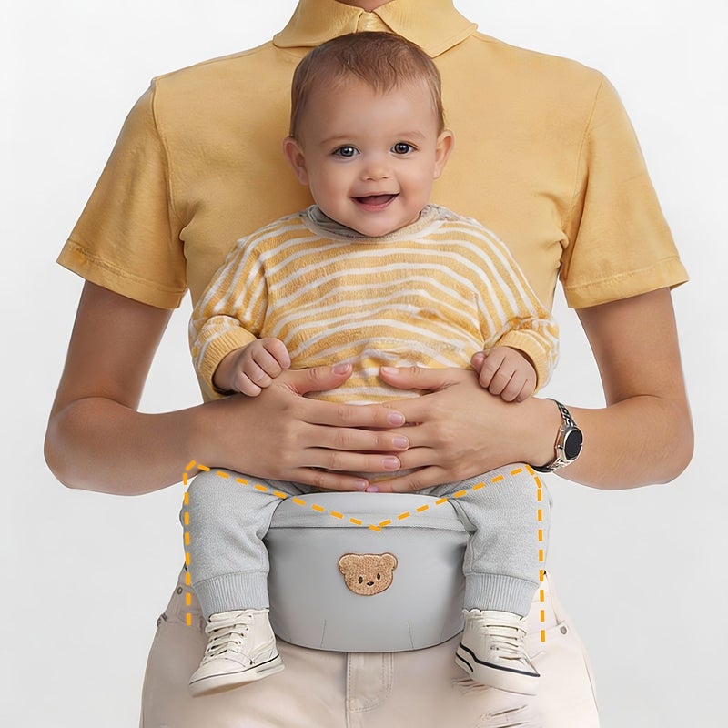 1pc Graphite Black Baby Waist Seat Lightweight Portable Multi Functional Infant Seat For Outings Storage Front Facing Design 0 36 Months Reduce Parental Fatigue - Image 4