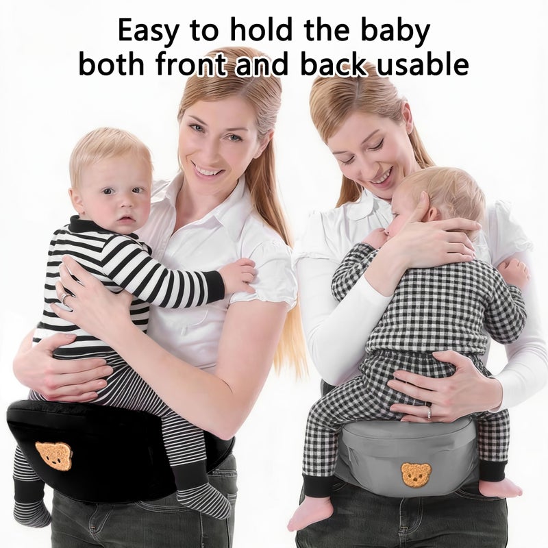 1pc Graphite Black Baby Waist Seat Lightweight Portable Multi Functional Infant Seat For Outings Storage Front Facing Design 0 36 Months Reduce Parental Fatigue - Image 3