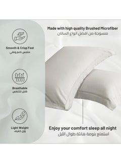 Donetella Microfiber Pillowcases 2-Pcs Soft Pillow Cover(50 x 75 CM) With Envelope Closure (Without Pillow Insert),Warm Grey  - Image 5